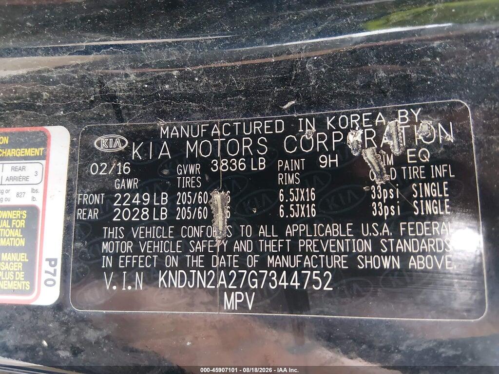 KNDJN2A27G7344752 2016 KIA SOUL photo no. 9