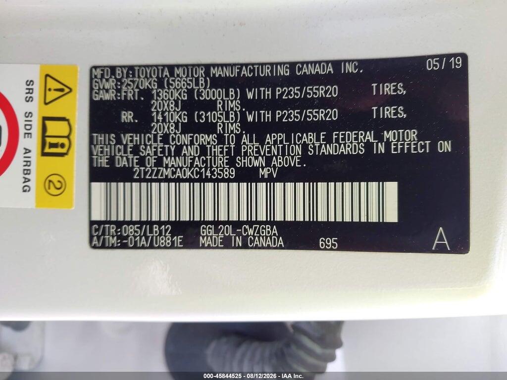 2T2ZZMCA0KC143589 2019 LEXUS RX 350 photo no. 9