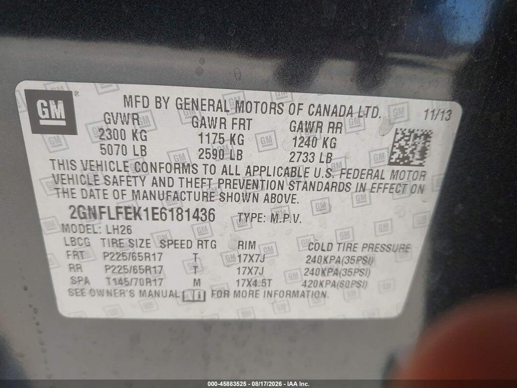 2GNFLFEK1E6181436 2014 CHEVROLET EQUINOX photo no. 9