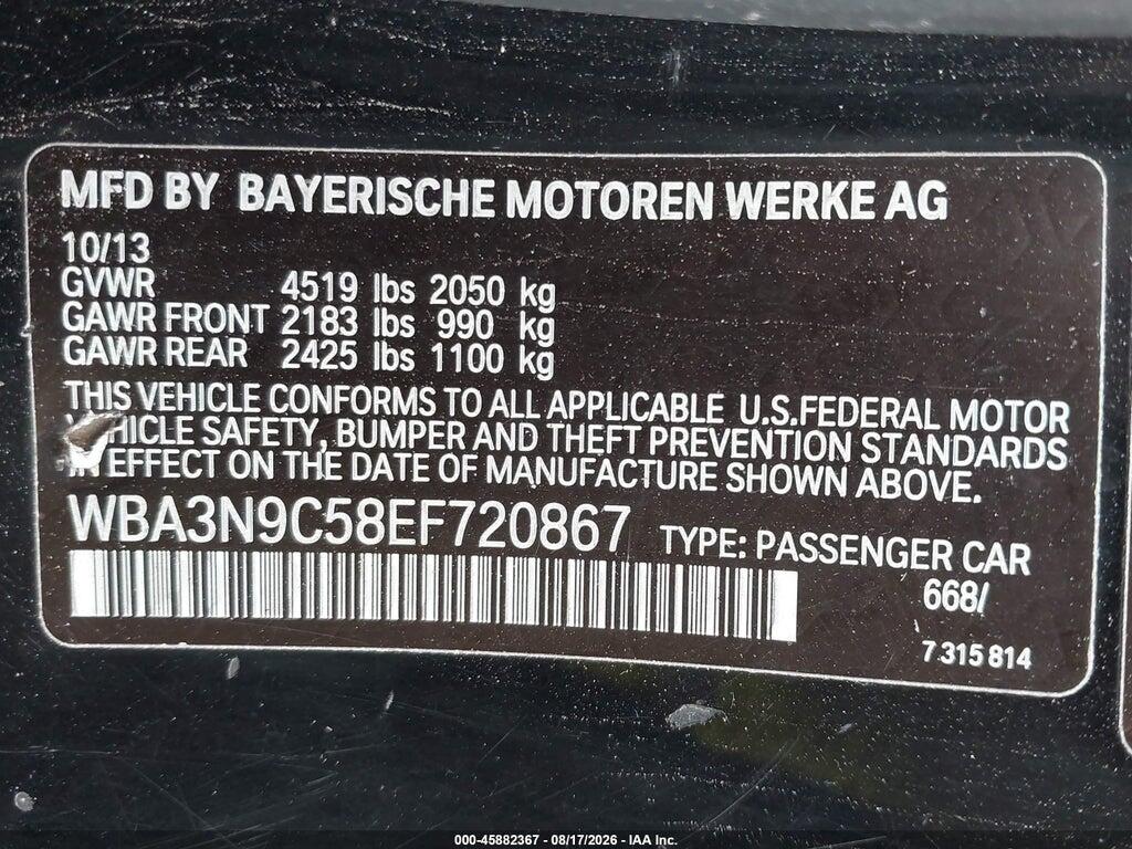 WBA3N9C58EF720867 2014 BMW 428I photo no. 9