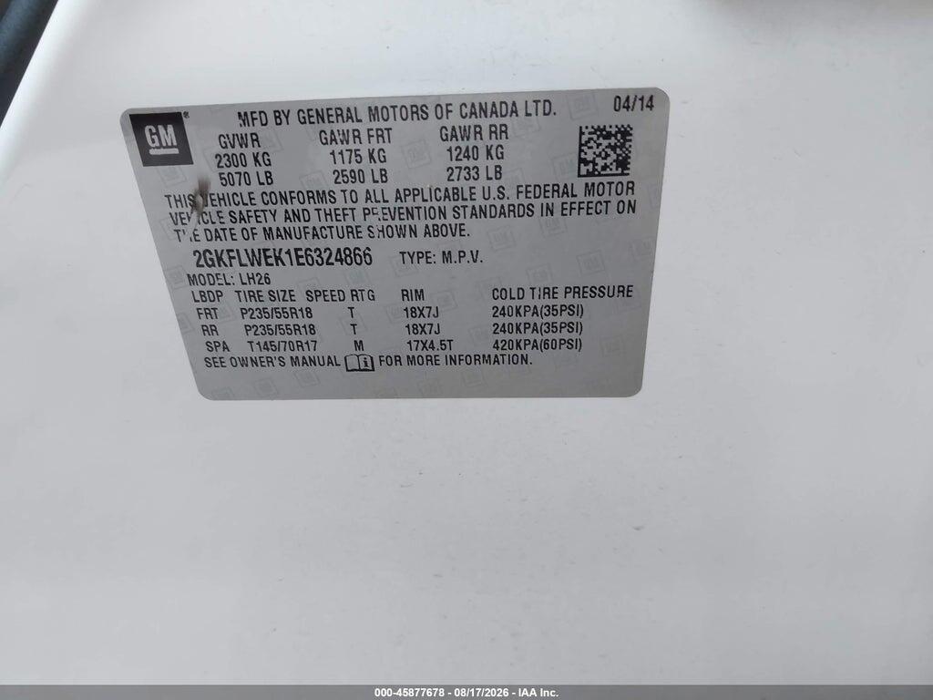 2GKFLWEK1E6324866 2014 GMC TERRAIN photo no. 9