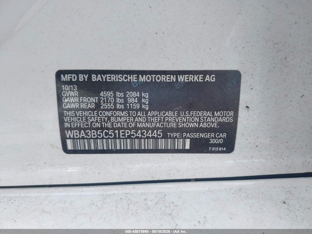 WBA3B5C51EP543445 2014 BMW 328I photo no. 9