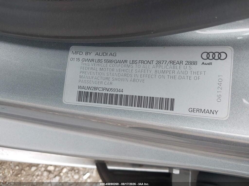 WAUW2BFC3FN059344 2015 AUDI S7 photo no. 9