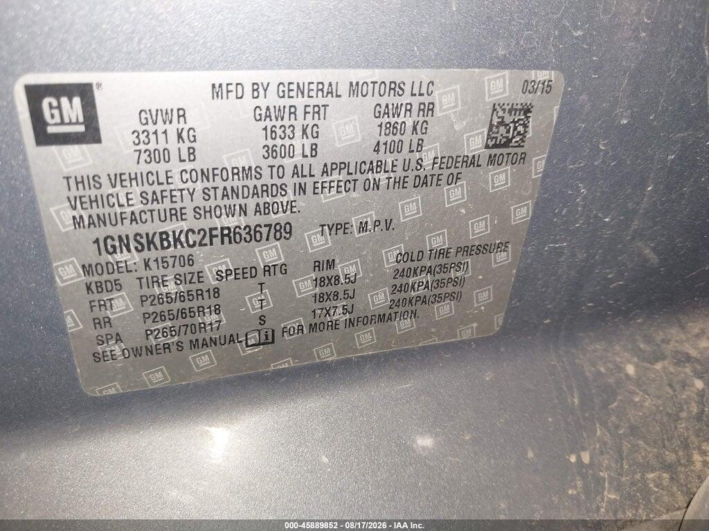 1GNSKBKC2FR636789 2015 CHEVROLET TAHOE photo no. 9
