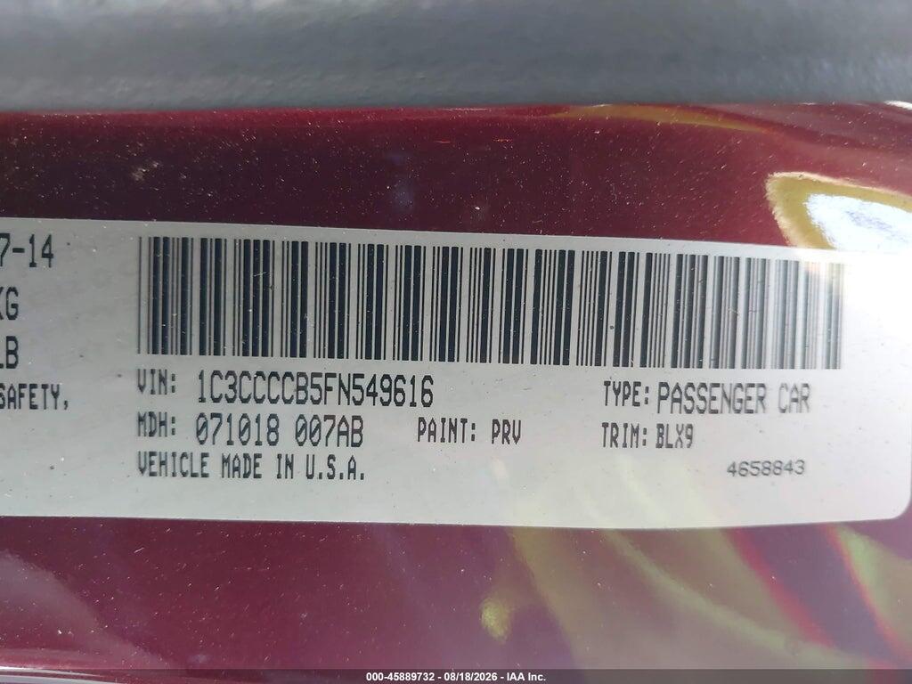 1C3CCCCB5FN549616 2015 CHRYSLER 200 photo no. 9