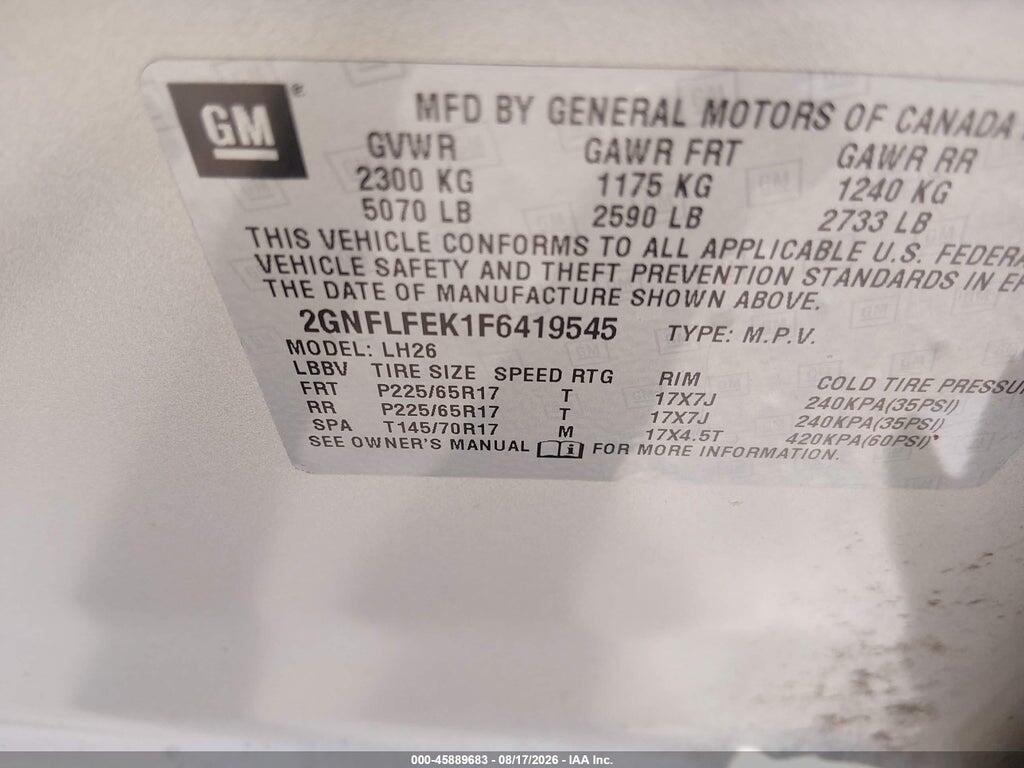 2GNFLFEK1F6419545 2015 CHEVROLET EQUINOX photo no. 9