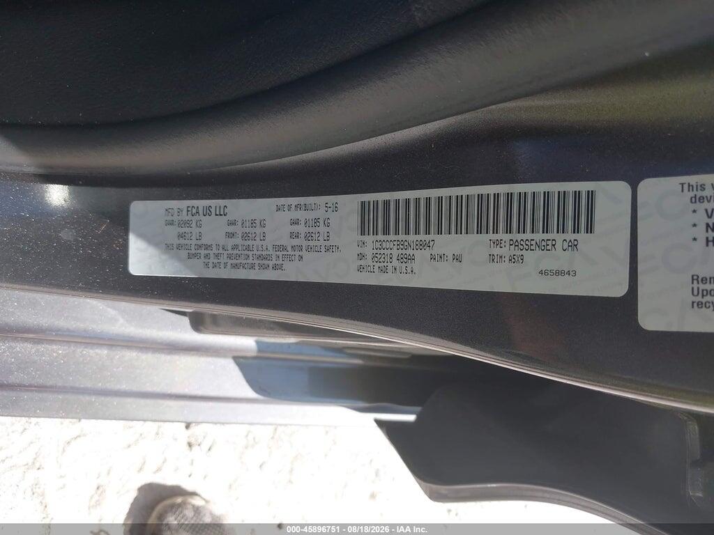 1C3CCCFB9GN188047 2016 CHRYSLER 200 photo no. 9