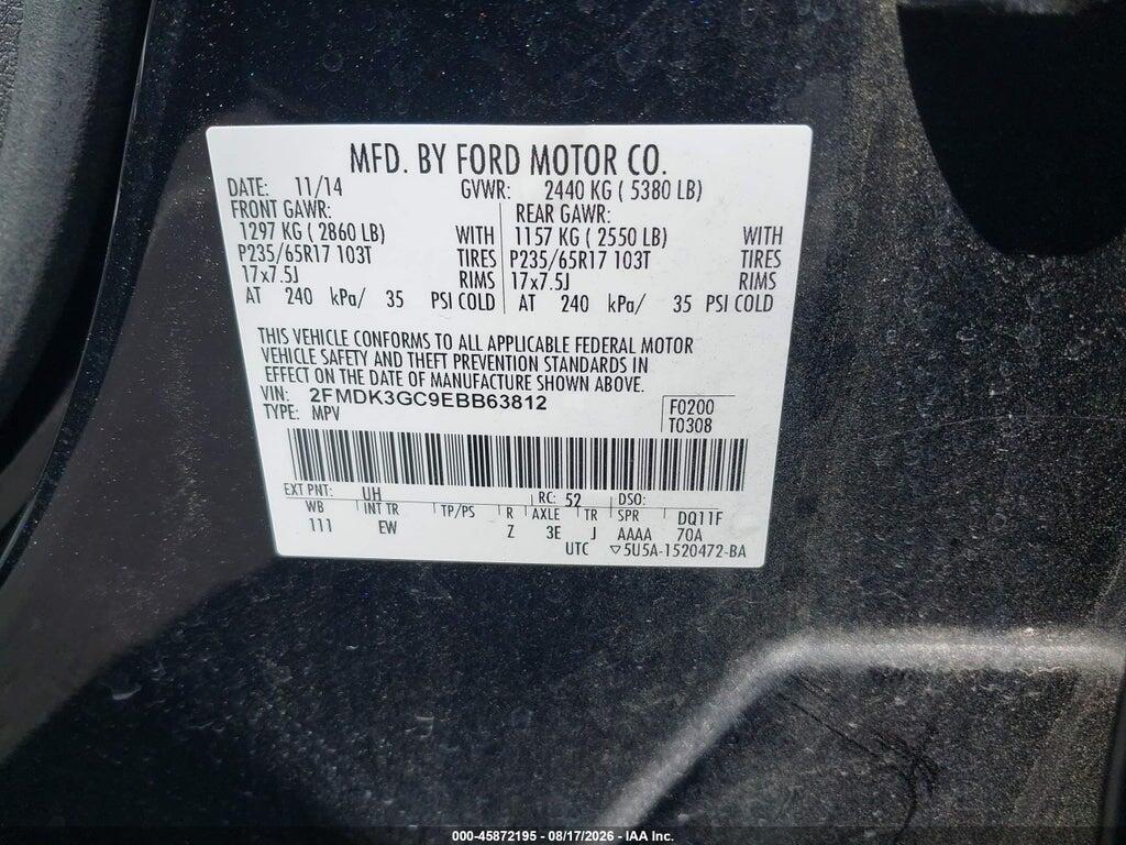 2FMDK3GC9EBB63812 2014 FORD EDGE photo no. 9