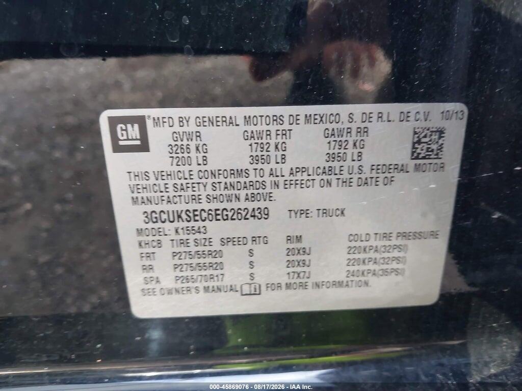 3GCUKSEC6EG262439 2014 CHEVROLET SILVERADO 1500 photo no. 9