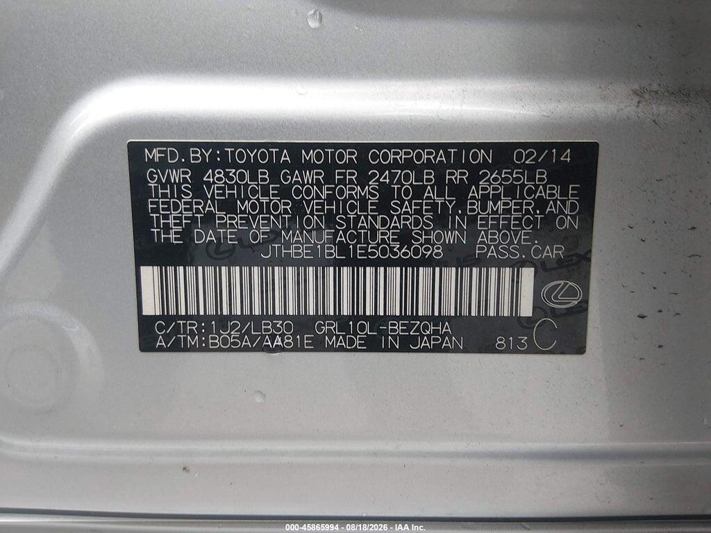 JTHBE1BL1E5036098 2014 LEXUS GS 350 photo no. 9
