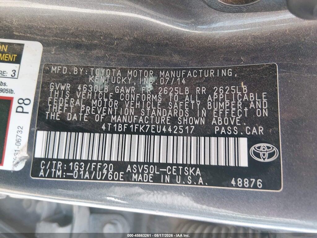 4T1BF1FK7EU442517 2014 TOYOTA CAMRY photo no. 9