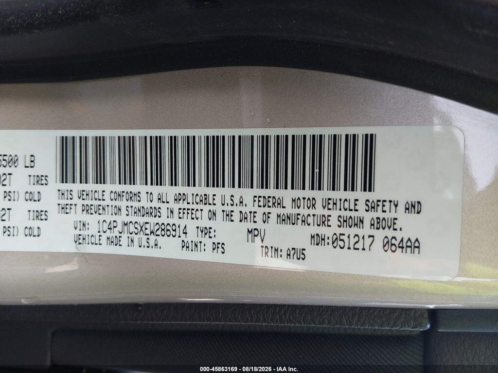 1C4PJMCSXEW286914 2014 JEEP CHEROKEE photo no. 9