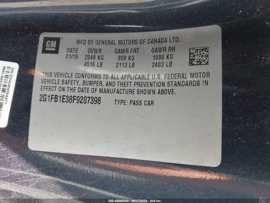 2G1FB1E38F9207398 2015 CHEVROLET CAMARO photo no. 9