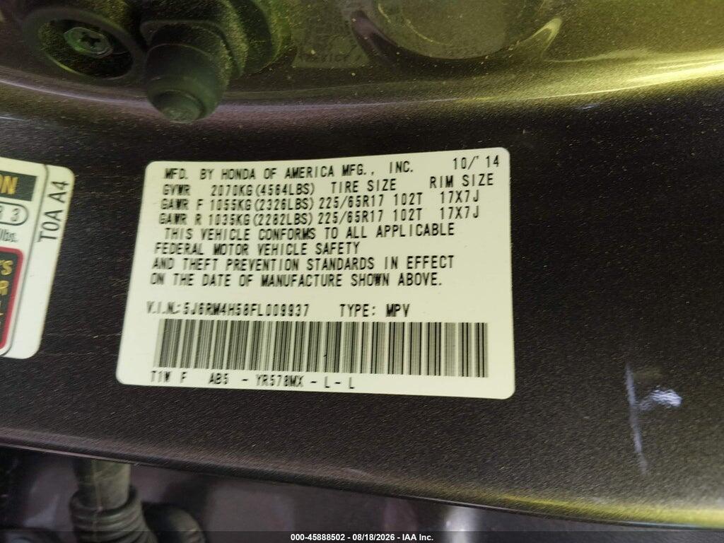 5J6RM4H58FL009937 2015 HONDA CR-V photo no. 9