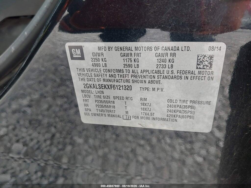 2GKALSEKXF6121320 2015 GMC TERRAIN photo no. 9