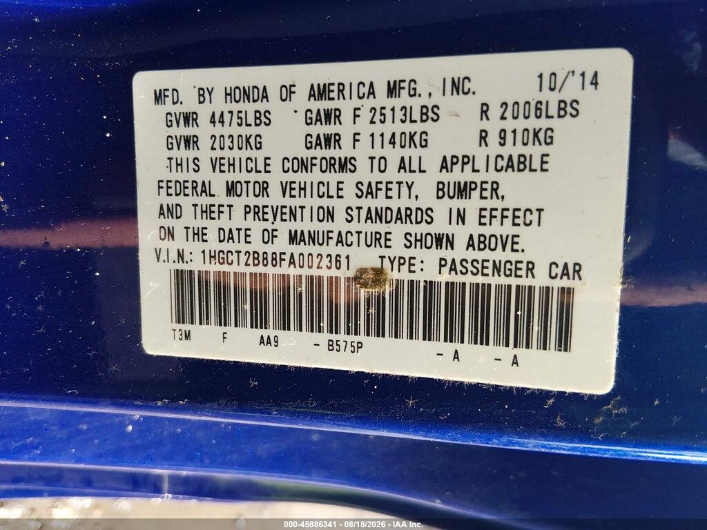 1HGCT2B88FA002361 2015 HONDA ACCORD photo no. 9