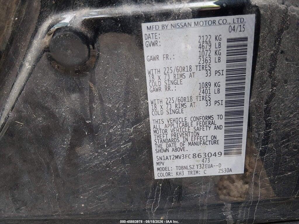 5N1AT2MV3FC863049 2015 NISSAN ROGUE photo no. 9