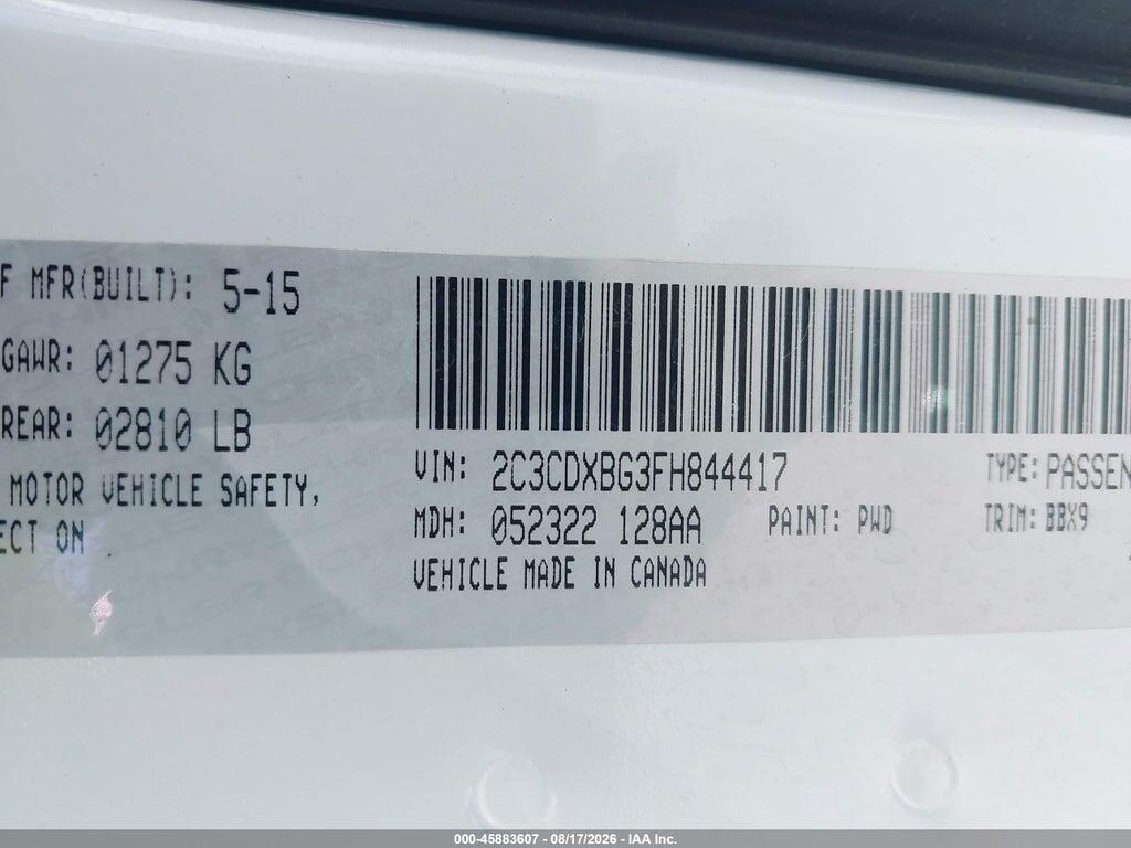 2C3CDXBG3FH844417 2015 DODGE CHARGER photo no. 9