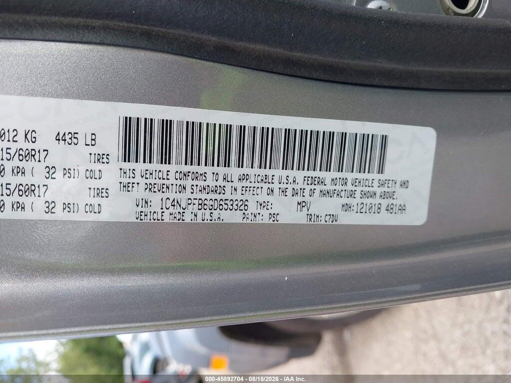 1C4NJPFB6GD653326 2016 JEEP PATRIOT photo no. 9