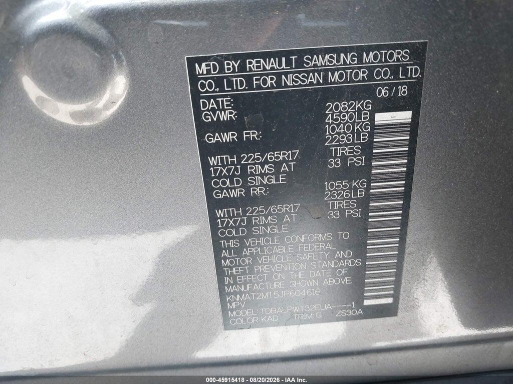 KNMAT2MT5JP604616 2018 NISSAN ROGUE photo no. 9