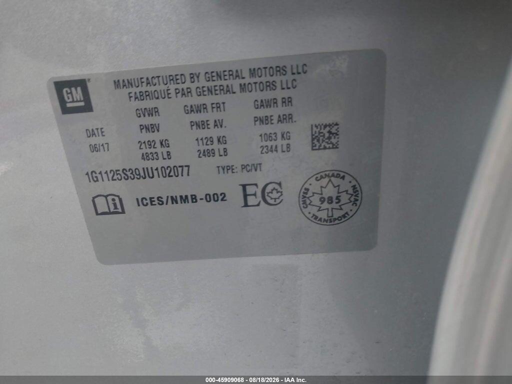 1G1125S39JU102077 2018 CHEVROLET IMPALA photo no. 9