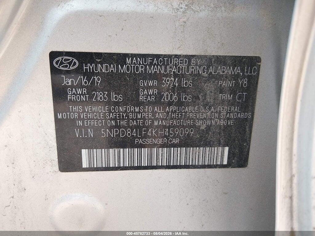 5NPD84LF4KH459099 2019 HYUNDAI ELANTRA photo no. 9