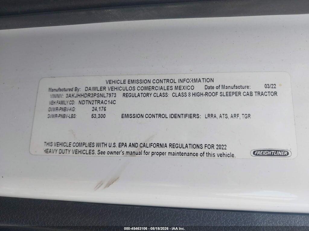 3AKJHHDR3PSNL7973 2023 FREIGHTLINER NEW CASCADIA 126 photo no. 9