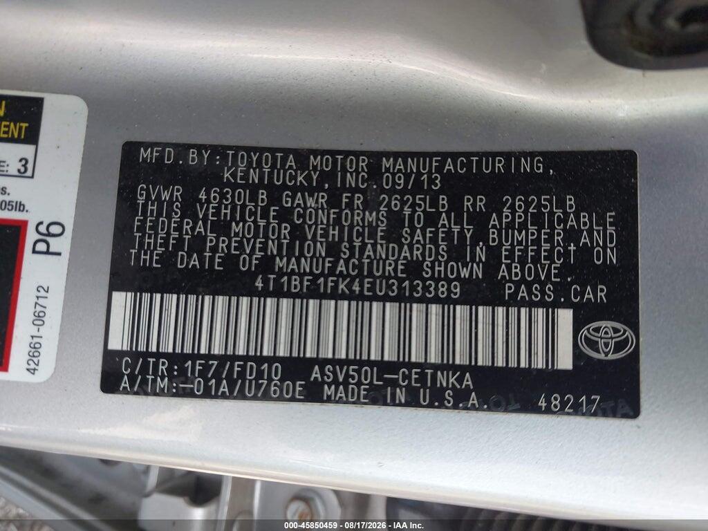 4T1BF1FK4EU313389 2014 TOYOTA CAMRY photo no. 9