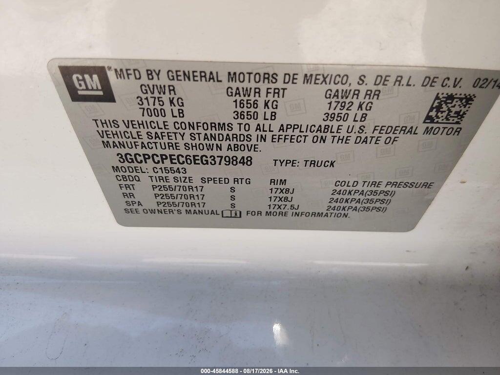 3GCPCPEC6EG379848 2014 CHEVROLET SILVERADO 1500 photo no. 9