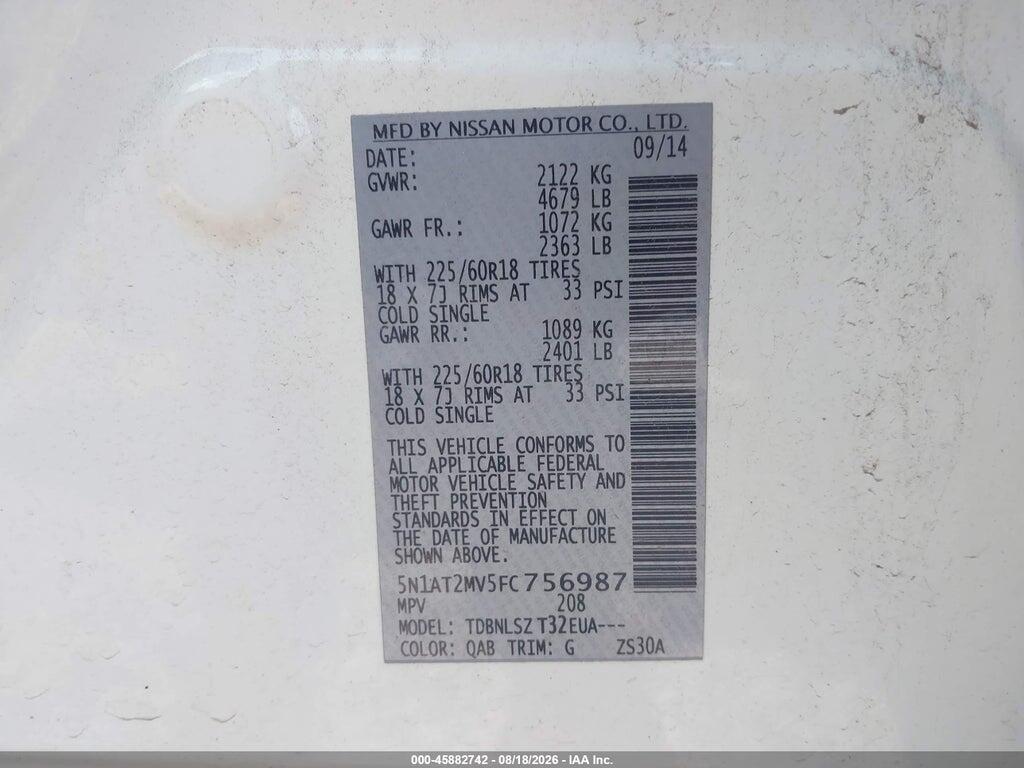 5N1AT2MV5FC756987 2015 NISSAN ROGUE photo no. 9
