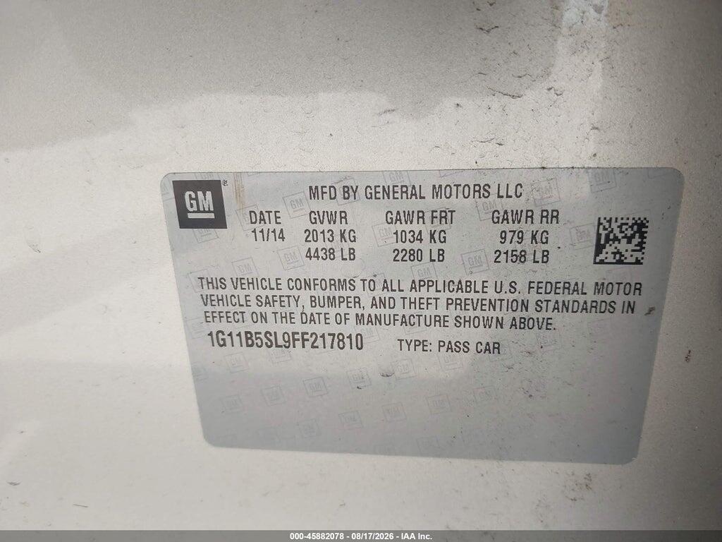 1G11B5SL9FF217810 2015 CHEVROLET MALIBU photo no. 9