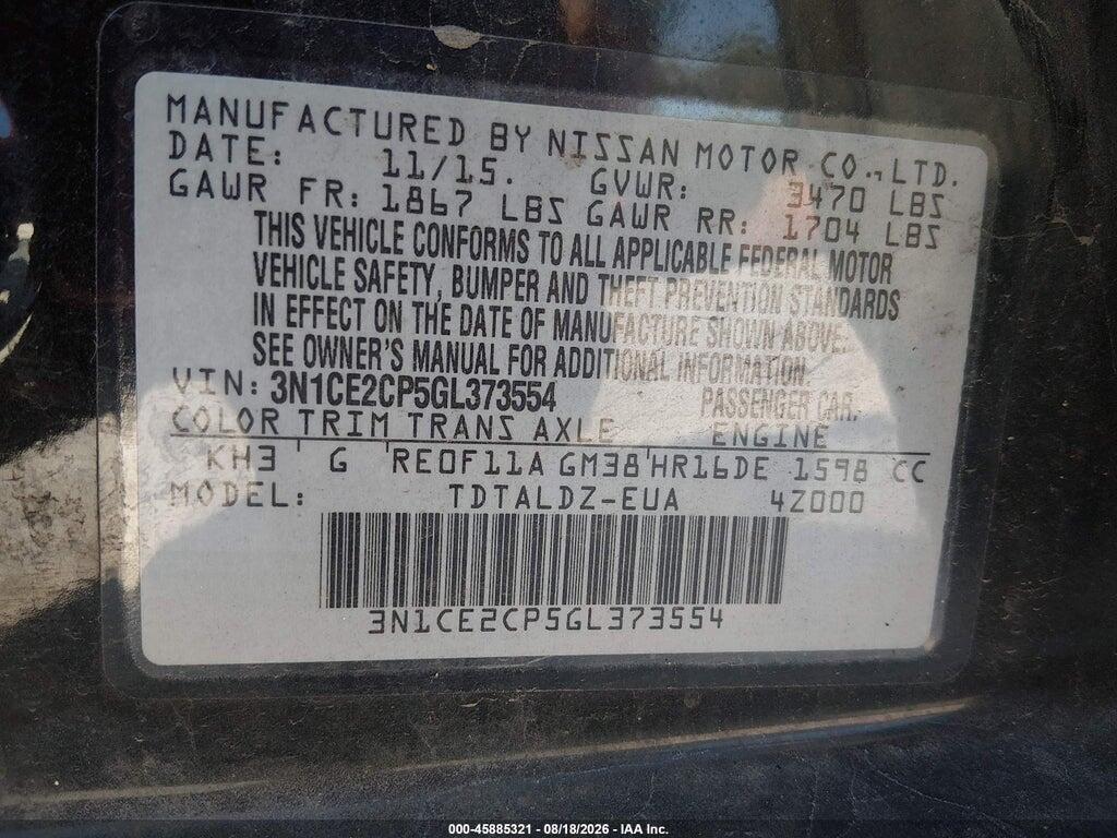 3N1CE2CP5GL373554 2016 NISSAN VERSA NOTE photo no. 9