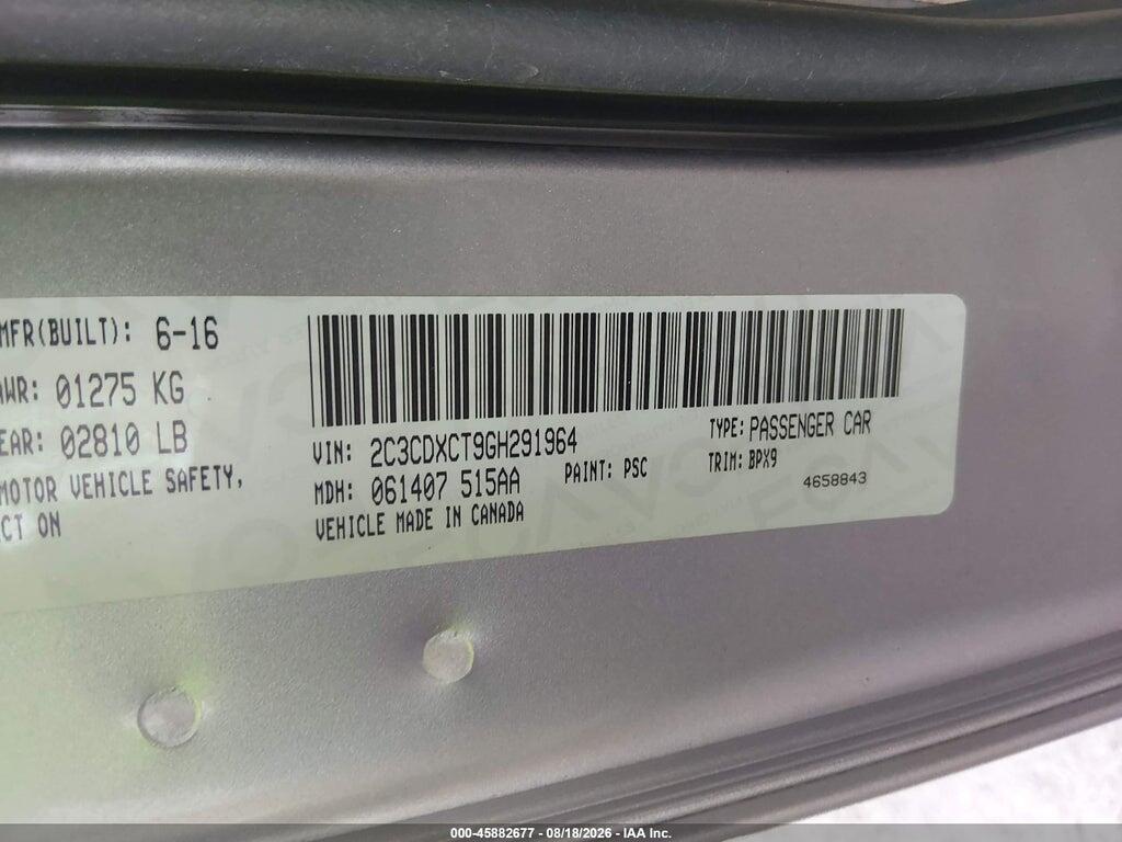 2C3CDXCT9GH291964 2016 DODGE CHARGER photo no. 9