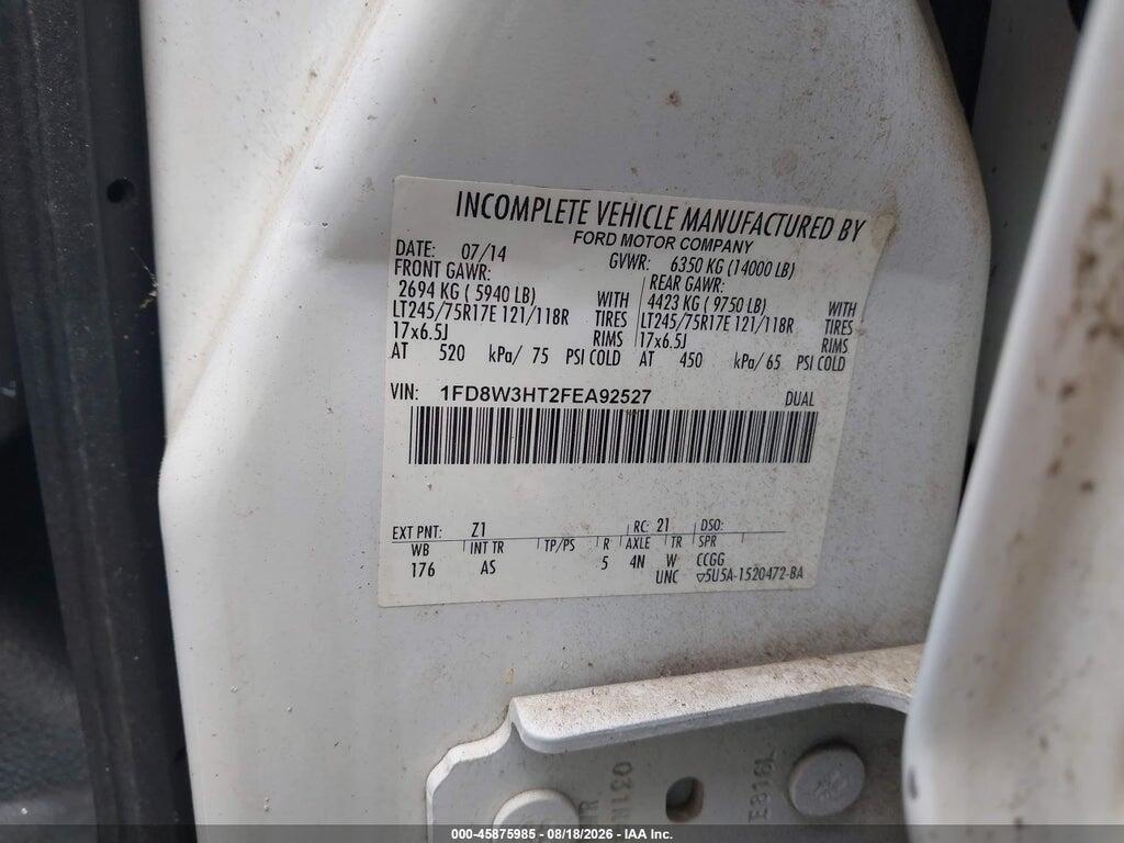 1FD8W3HT2FEA92527 2015 FORD F-350 CHASSIS photo no. 9
