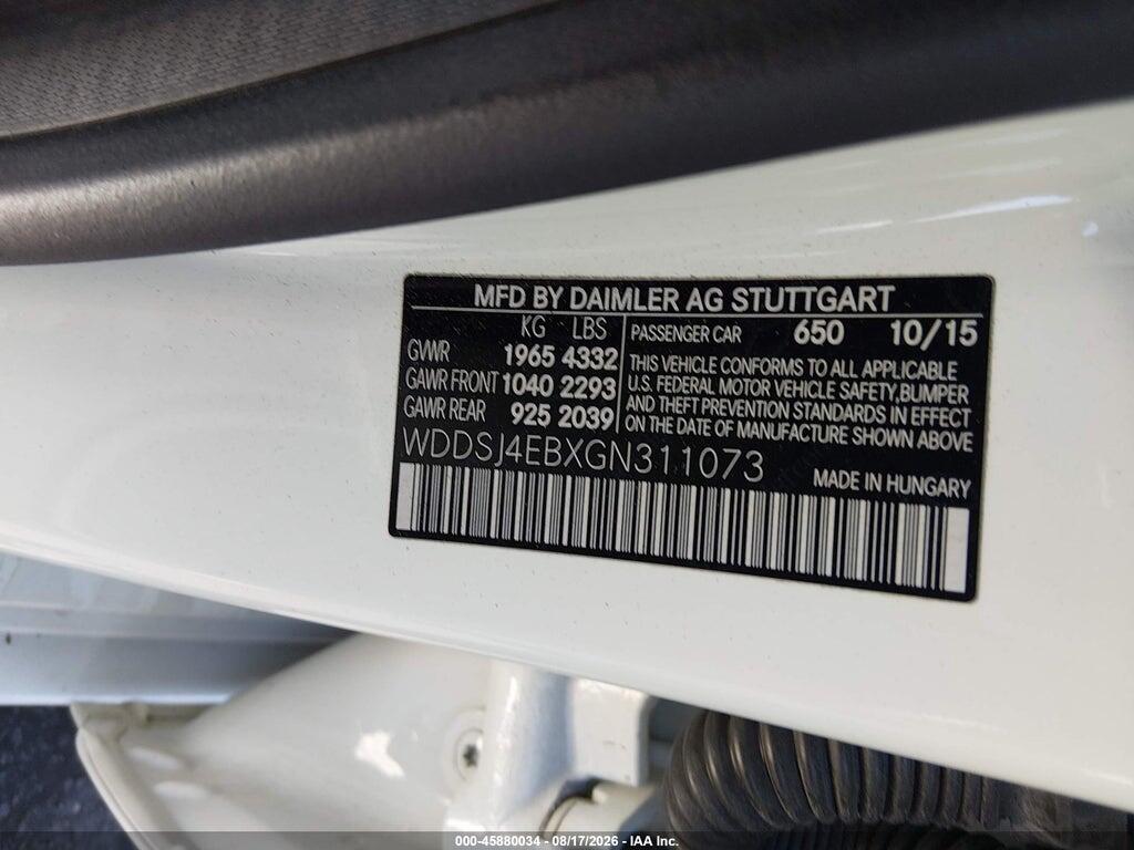WDDSJ4EBXGN311073 2016 MERCEDES-BENZ CLA 250 photo no. 9