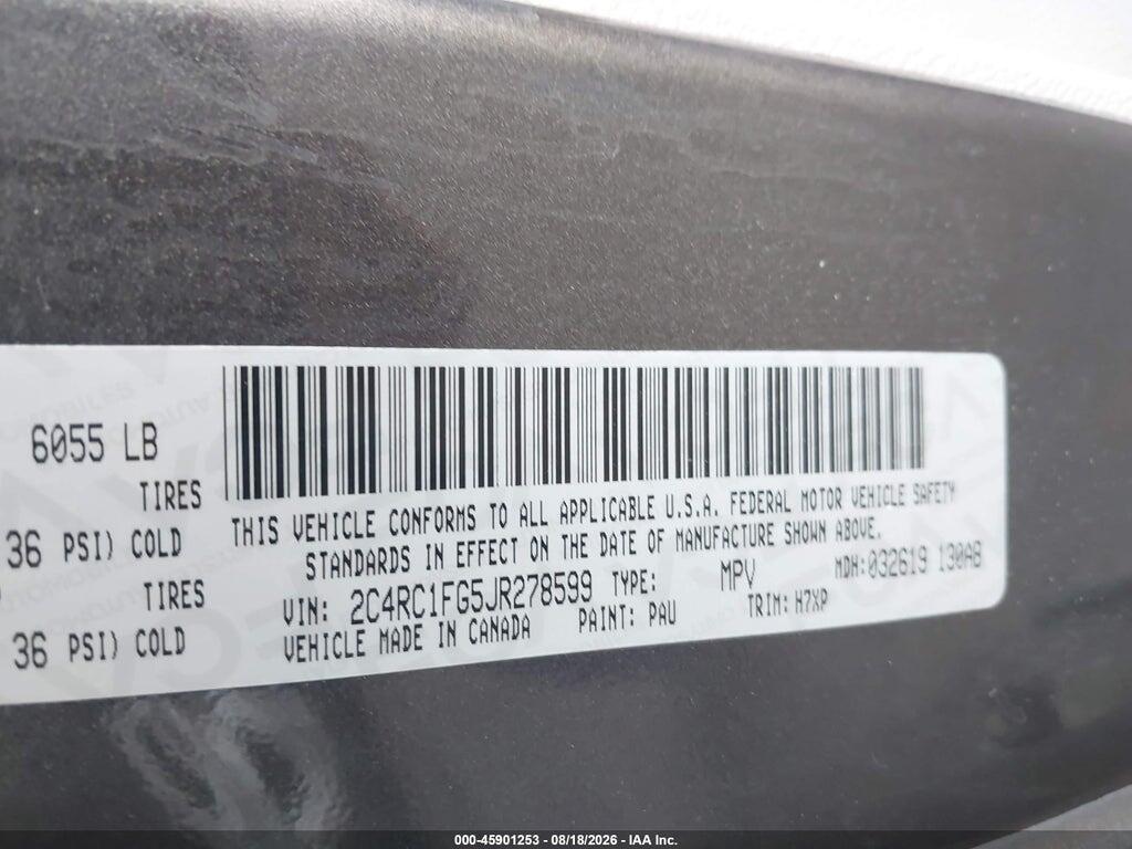 2C4RC1FG5JR278599 2018 CHRYSLER PACIFICA photo no. 9