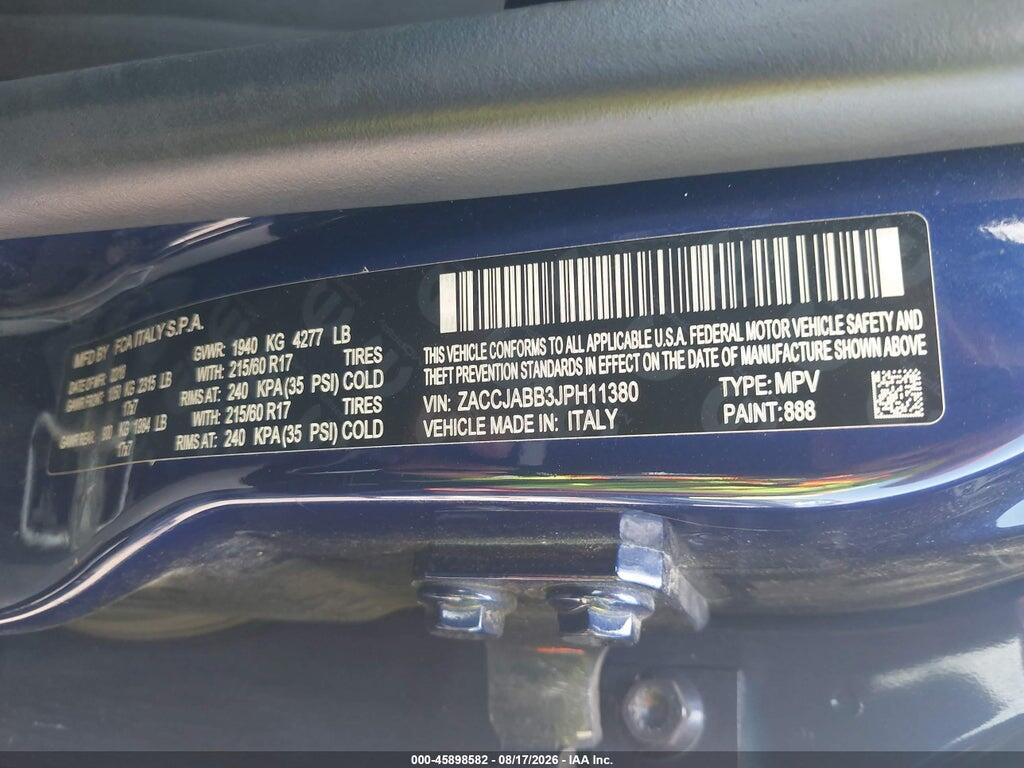 ZACCJABB3JPH11380 2018 JEEP RENEGADE photo no. 9