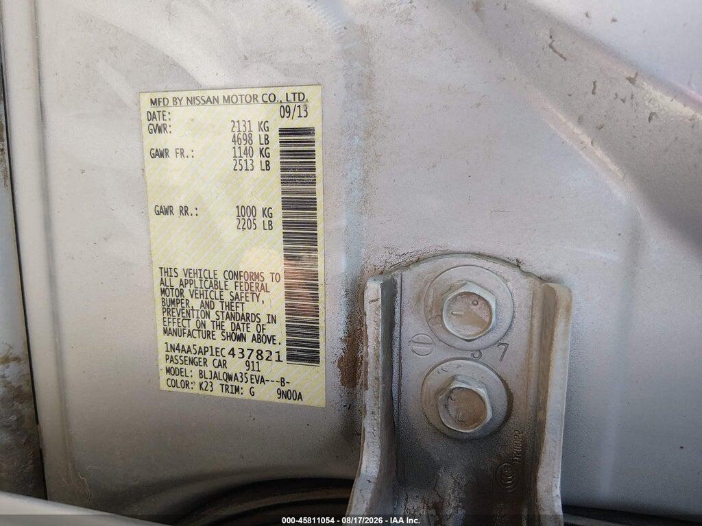 1N4AA5AP1EC437821 2014 NISSAN MAXIMA photo no. 9