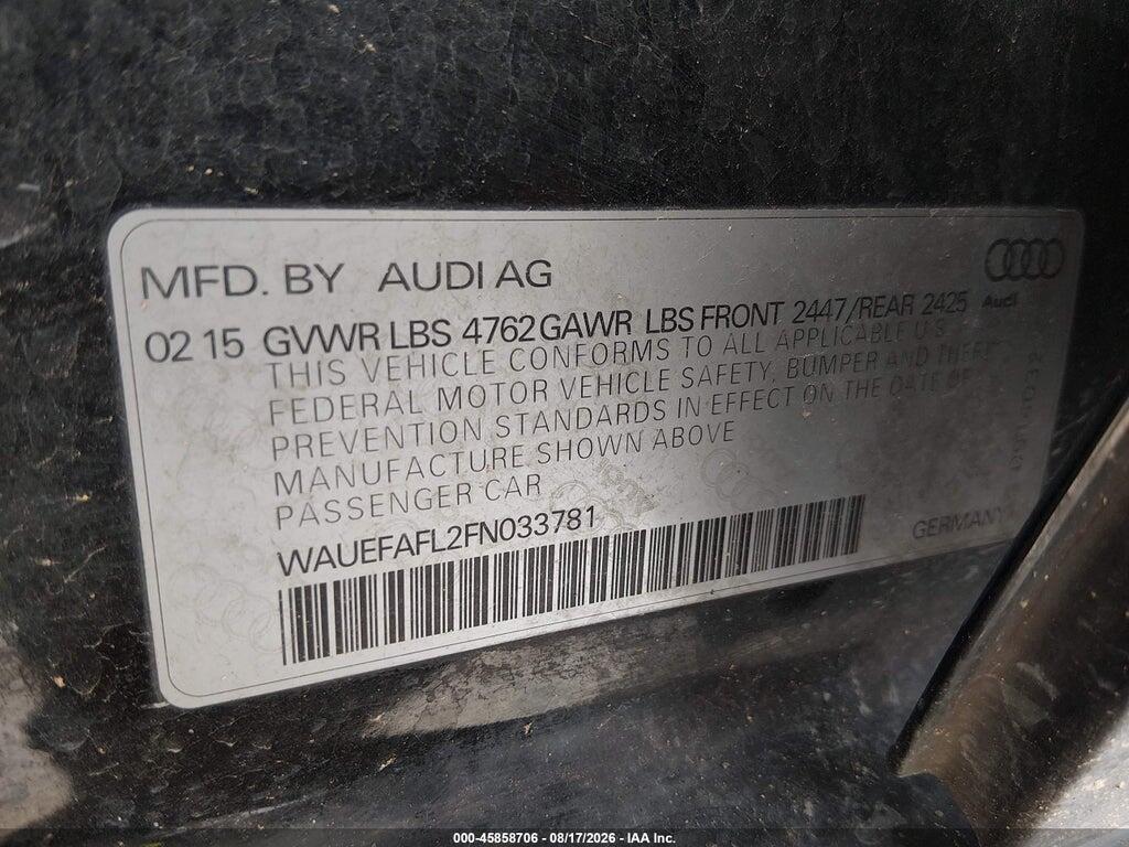 WAUEFAFL2FN033781 2015 AUDI A4 photo no. 9