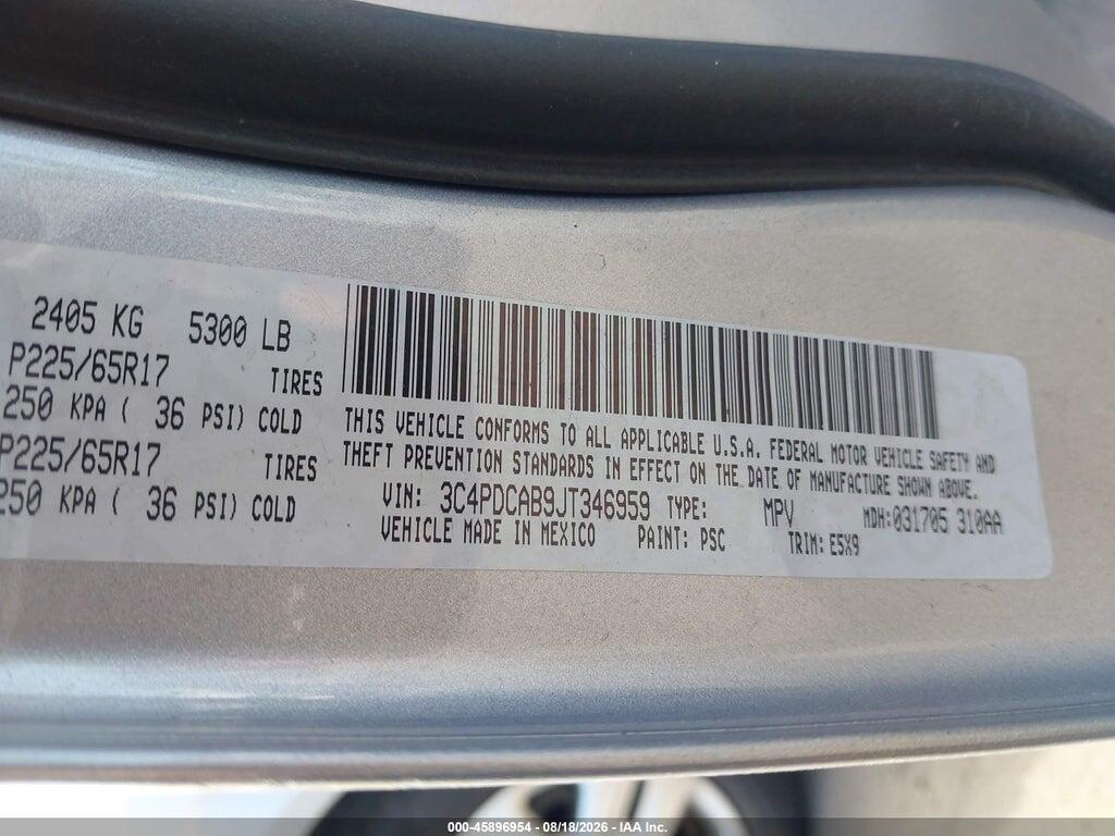3C4PDCAB9JT346959 2018 DODGE JOURNEY photo no. 9