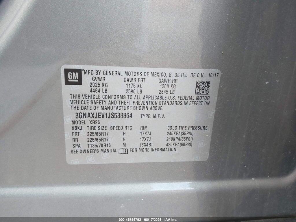 3GNAXJEV1JS538864 2018 CHEVROLET EQUINOX photo no. 9