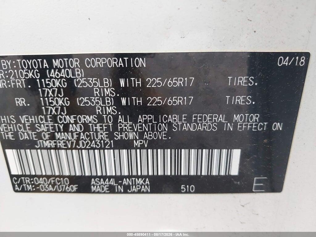 JTMRFREV7JD243121 2018 TOYOTA RAV4 photo no. 9