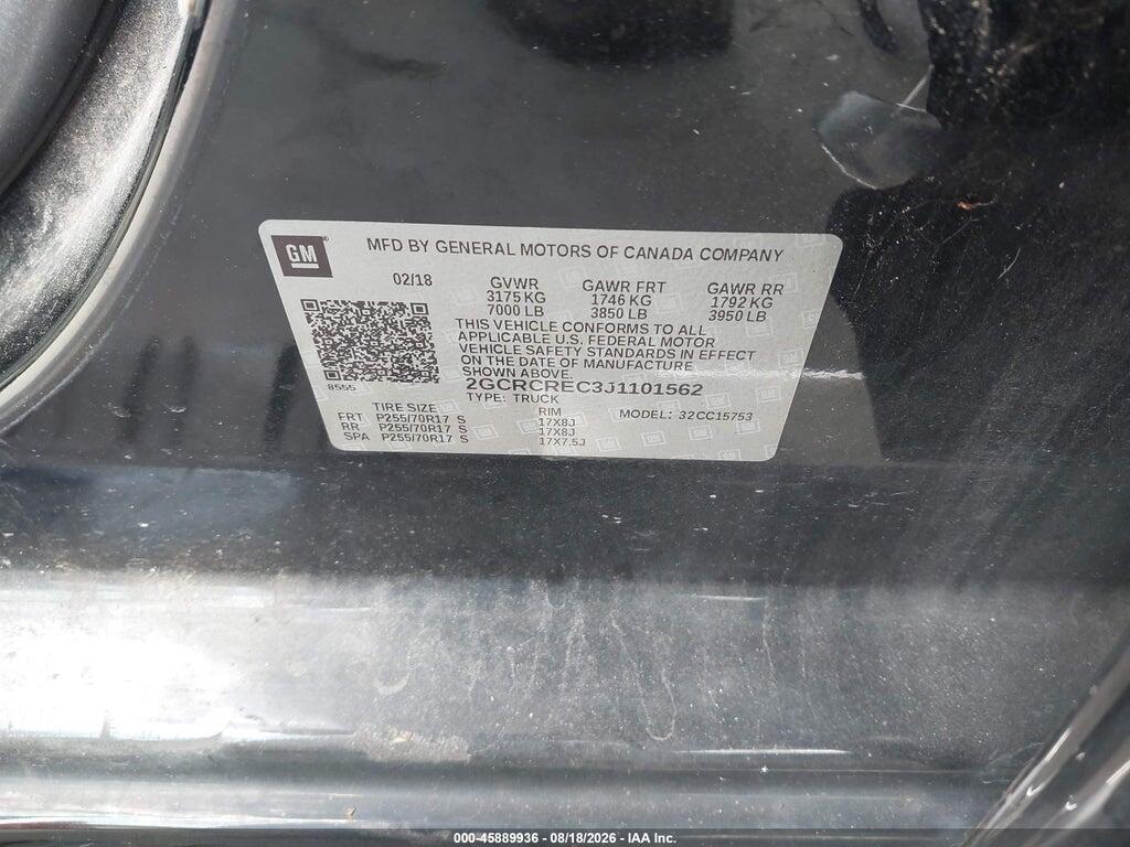 2GCRCREC3J1101562 2018 CHEVROLET SILVERADO 1500 photo no. 9