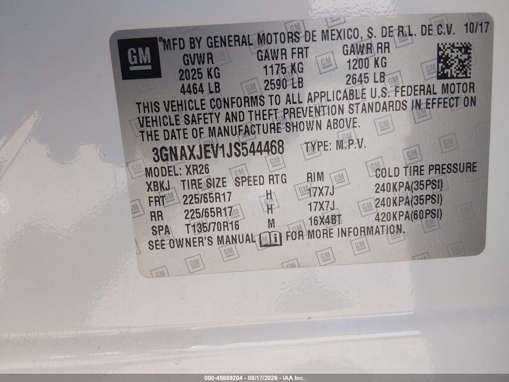 3GNAXJEV1JS544468 2018 CHEVROLET EQUINOX photo no. 9