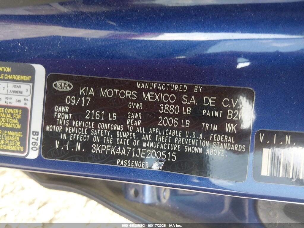 3KPFK4A71JE200515 2018 KIA FORTE photo no. 9