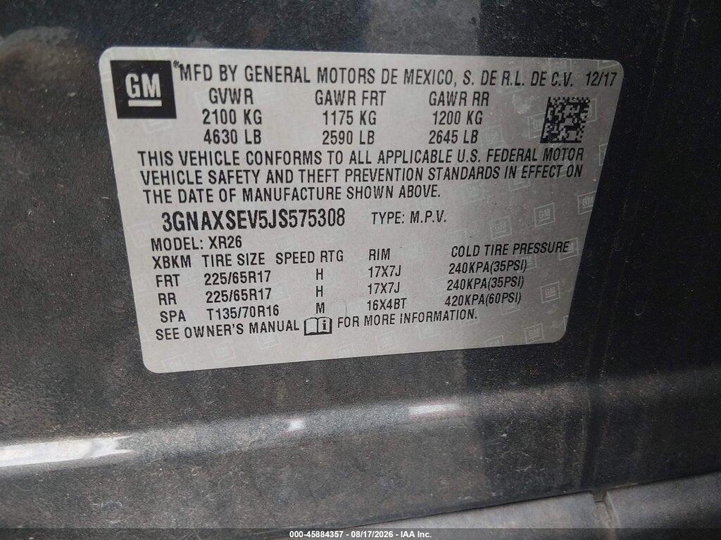 3GNAXSEV5JS575308 2018 CHEVROLET EQUINOX photo no. 9