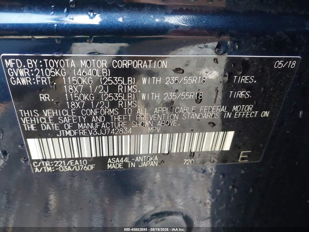 JTMDFREV3JJ742834 2018 TOYOTA RAV4 photo no. 9