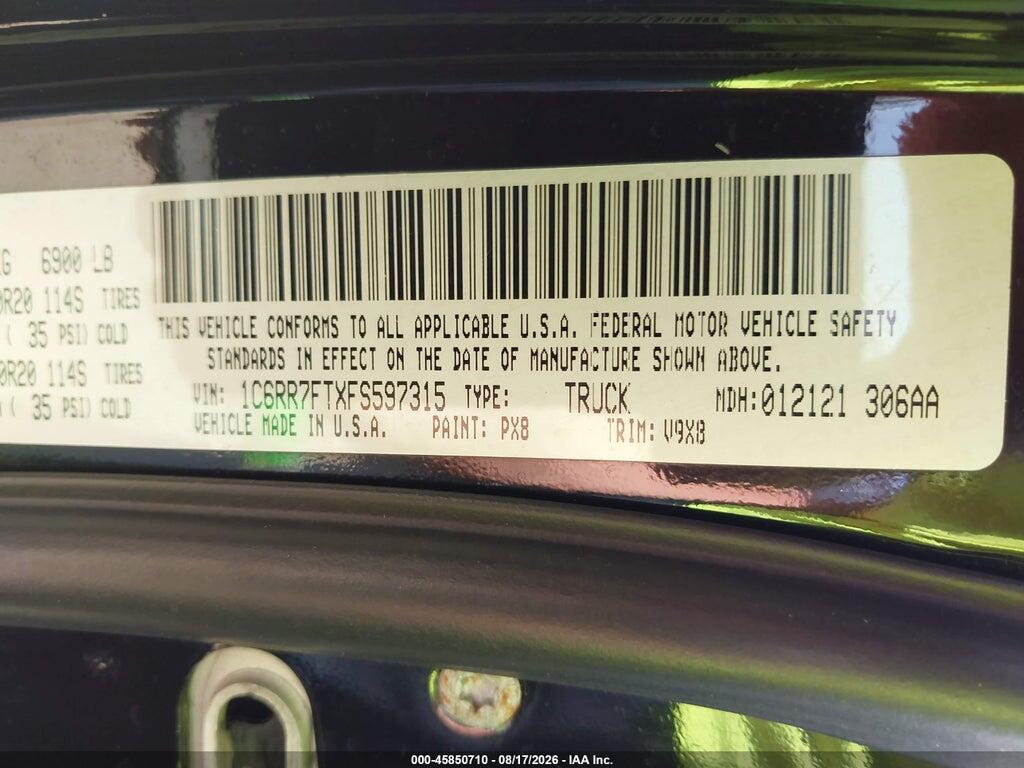 1C6RR7FTXFS597315 2015 RAM 1500 photo no. 9