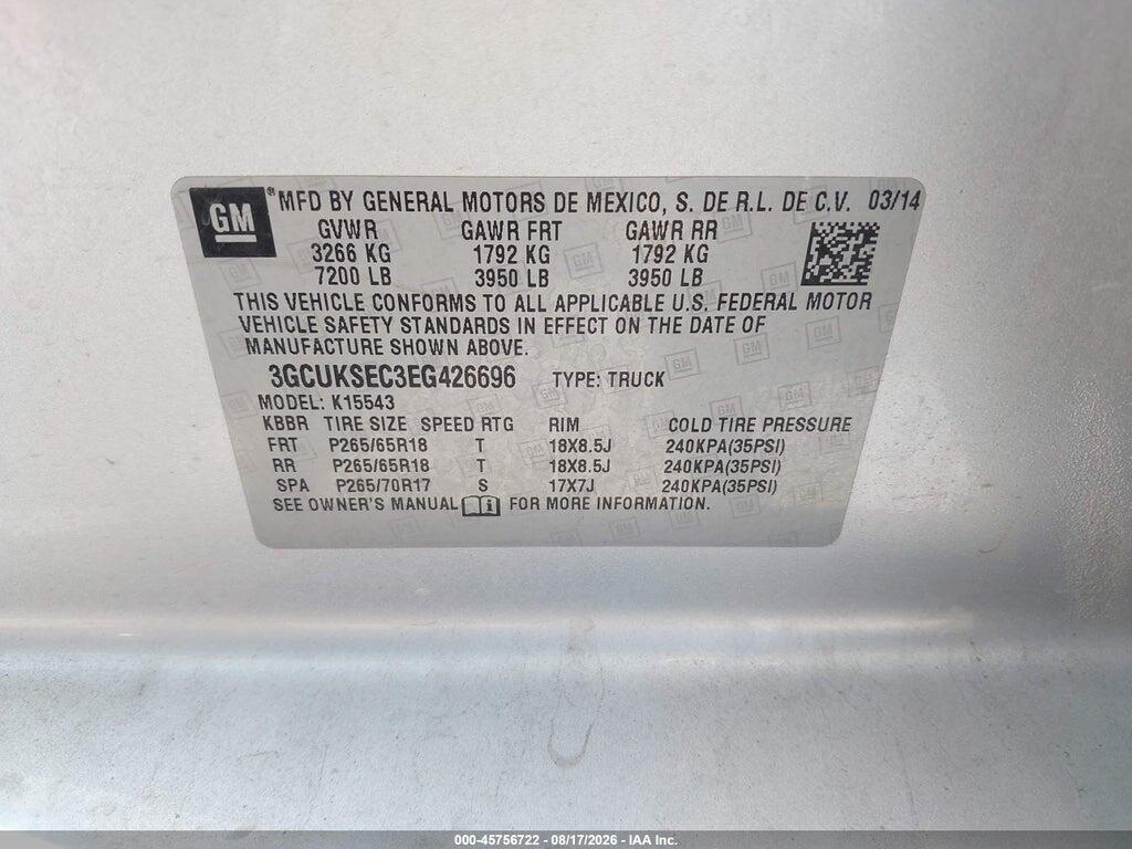 3GCUKSEC3EG426696 2014 CHEVROLET SILVERADO 1500 photo no. 9