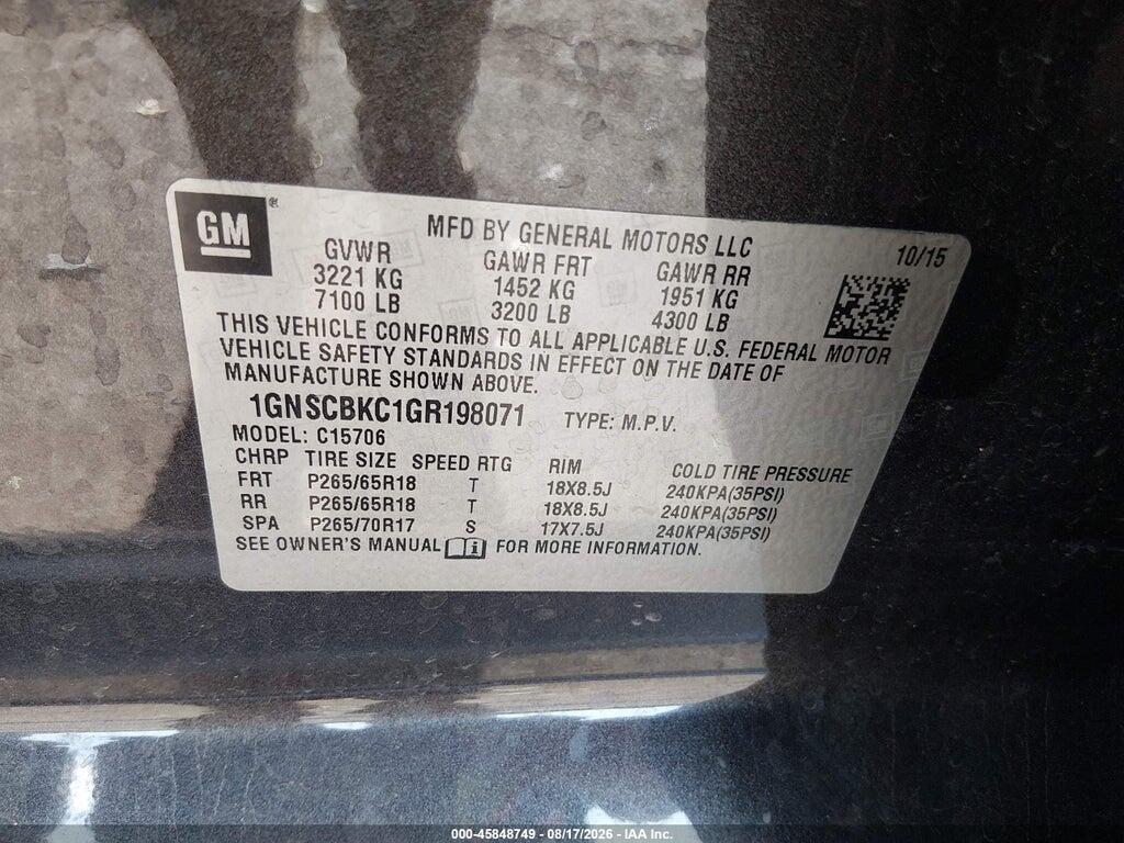 1GNSCBKC1GR198071 2016 CHEVROLET TAHOE photo no. 9